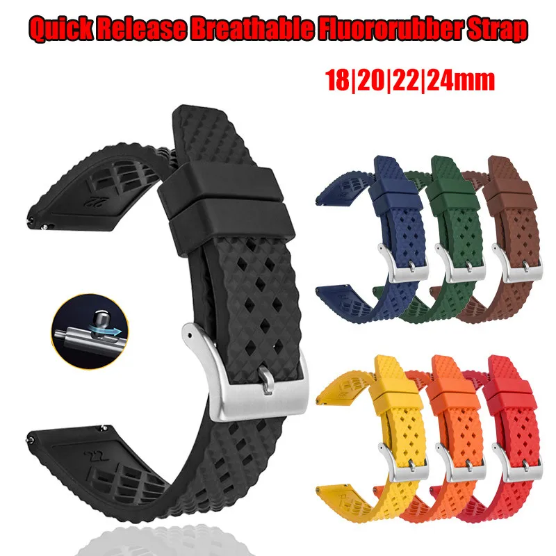 

Rubber Strap for Seiko Green Water Ghost Huawei Samsung 18/20/22/24mm Men Women Sports Waterproof Quick Release Watch Bracelet