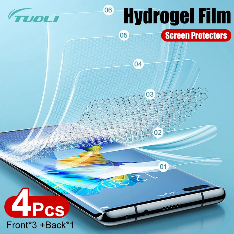 Гидрогелевая пленка TUOLI 4 шт. для IPhone 12 13 Pro Max Mini, защитные ...