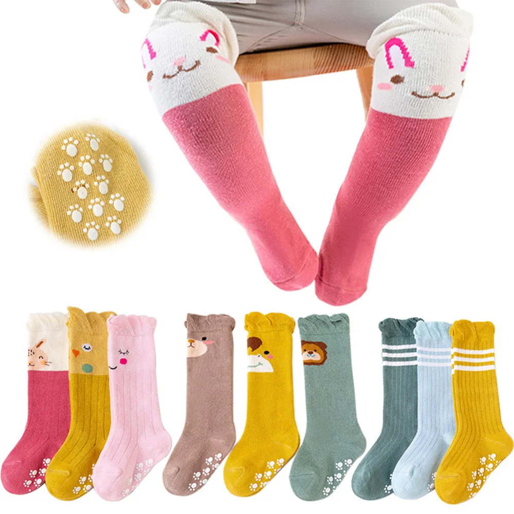 Three Pairs Of Baby Stockings, Long Tube Stockings, Boneless, Loose, Non-Slip, Glue Dispensing Stockings, Baby Floor Stockings