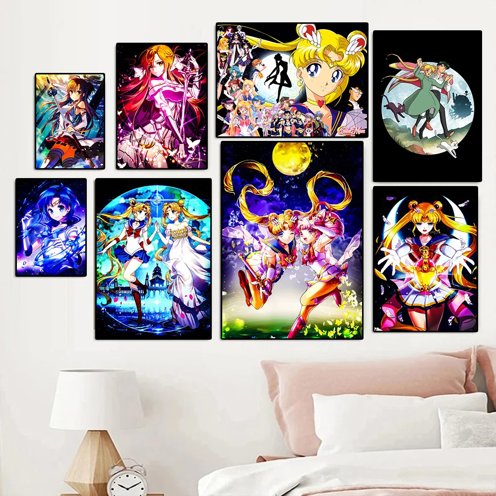 

Classic Anime TV Sailor Moon Poster Print Canvas Painting Girls Bedroom Living Room Decor Wall Art Modern House Mural No Frame
