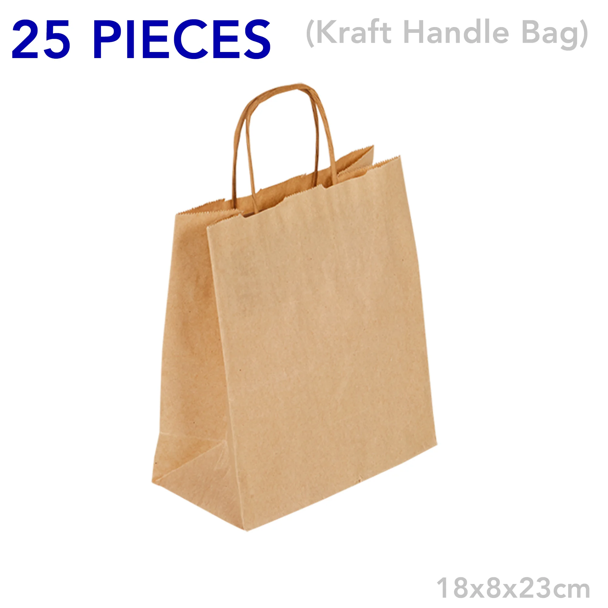 

Kraft Bag Paper Gift Bags Recyclable Reinforced Handle Standard Wedding Craft Event Party Supply Favor 25- 50 Pcs