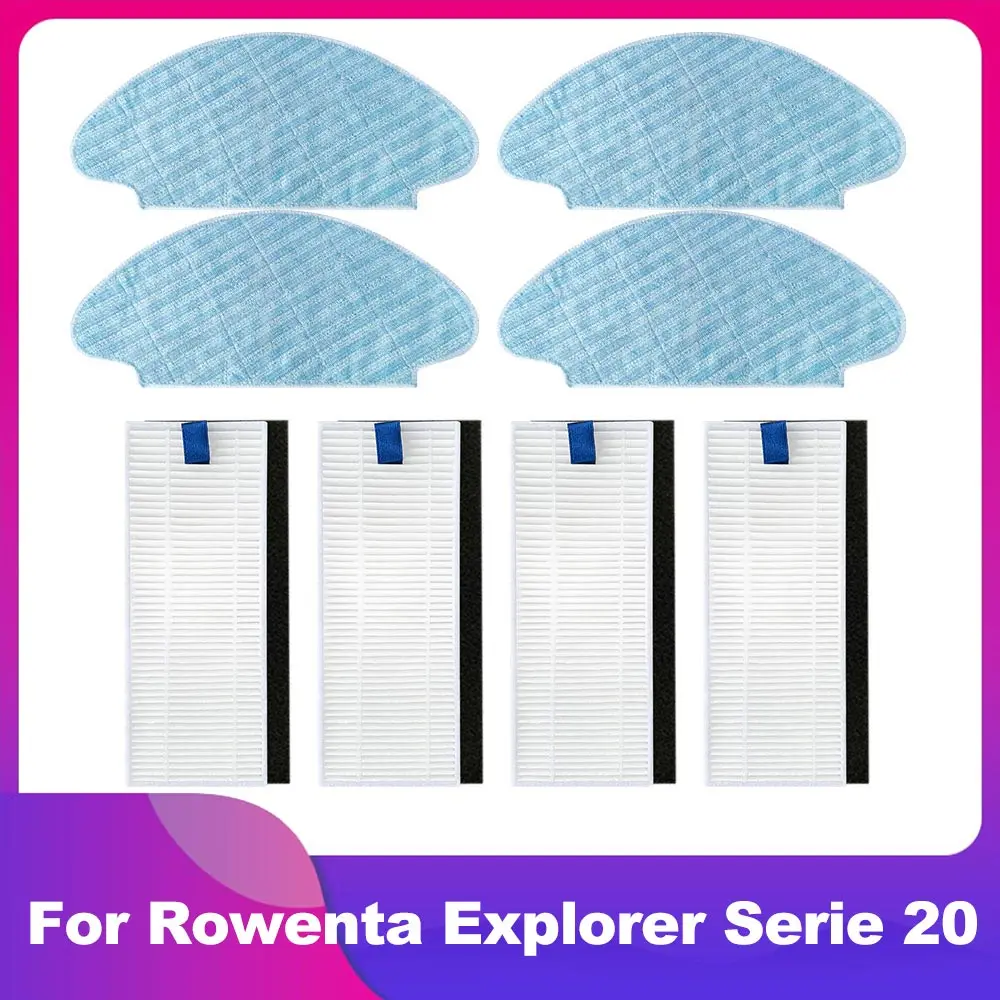 

For Tefal Rowenta Explorer X-Plorer Serie 20 40 50 Robot Vacuum Hepa Filter Mop Cloths Rag For Cleaner Spare Part Kit