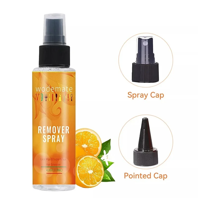 Wodemate 30ml/118ml Orange Scent Wig Lace Glue Remover Spray Fast Remove Hair Extension Tape Suitable For Sensitive Skin