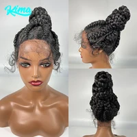 Synthetic Lace Frontal Cornrow Braided Wigs Updo Wig with Baby Africa American Women Style Hair Natural Lace Braiding Wigs