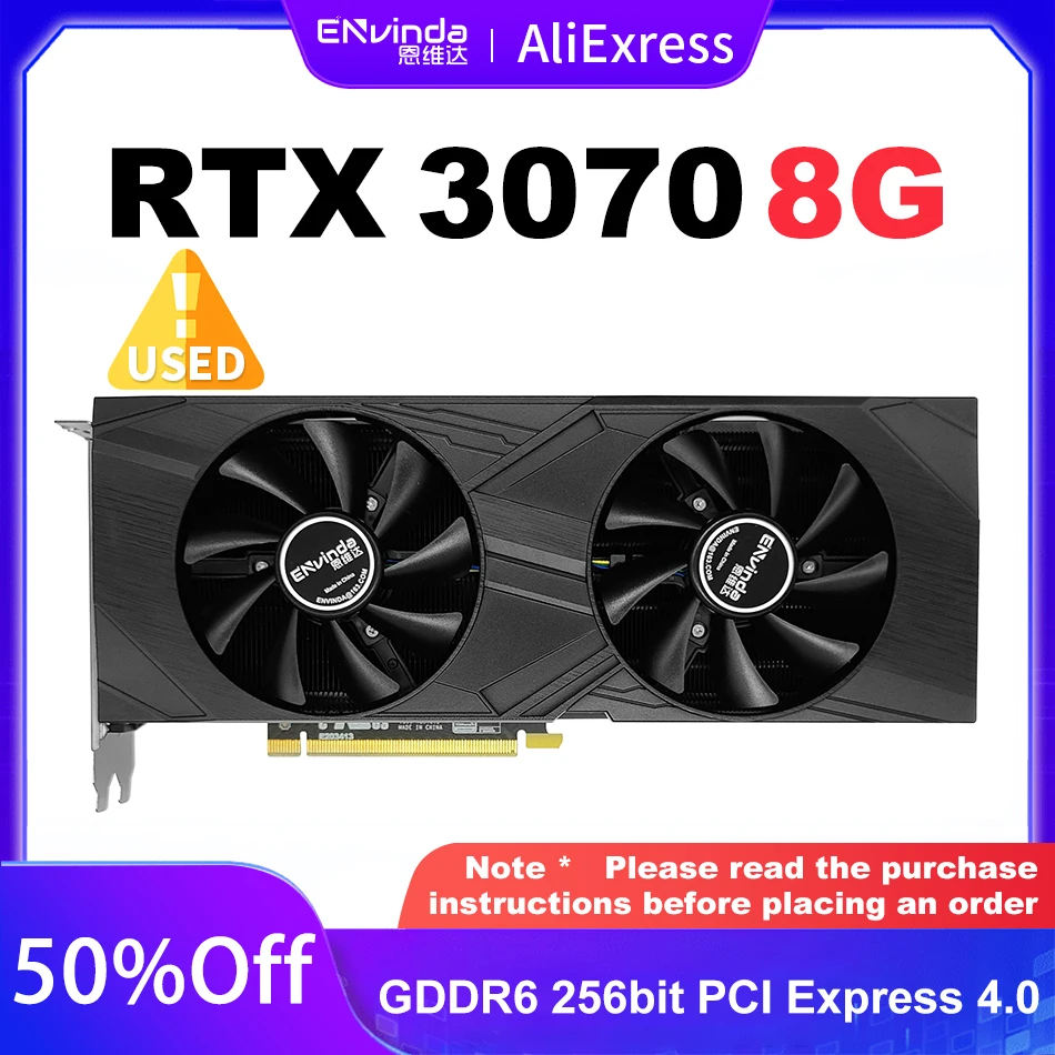 

ENVINDA RTX3070 8G GDDR6 256bit GPU PCI Express 4,0x16 Rtx3070 8g видеокарта Gamingg видеокарта для настольного компьютера