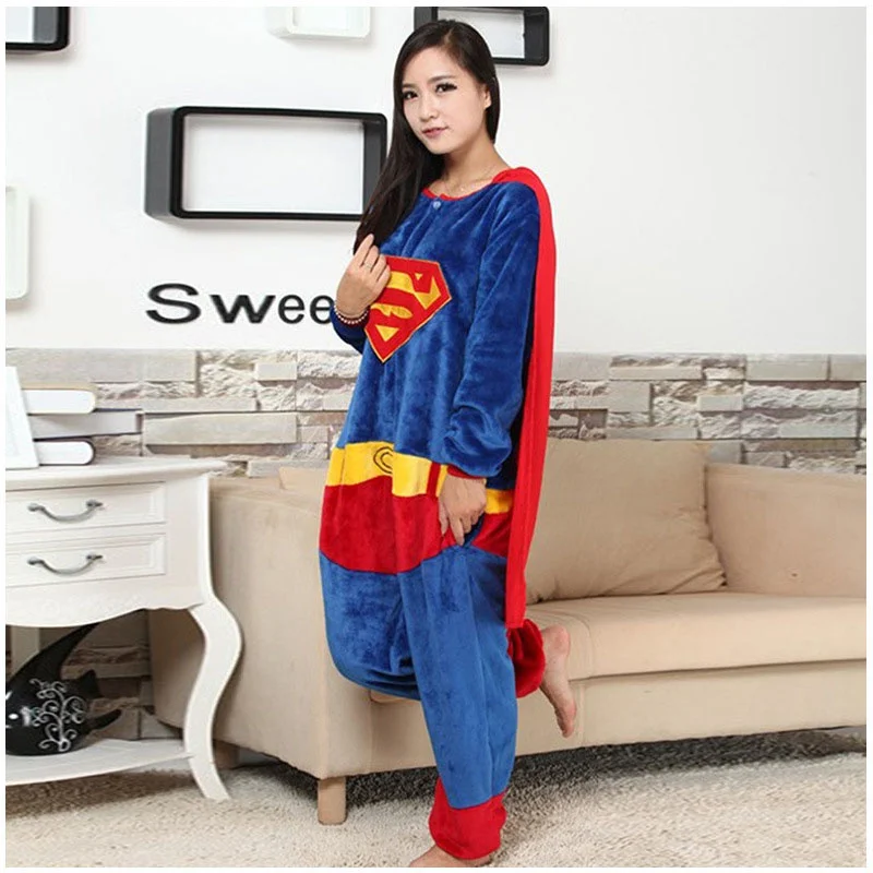 Family Kigurumi Pajamas Blue Kigurumi With Cape Onesie Cosplay Costume Pajamas For Babies Kids and Adults