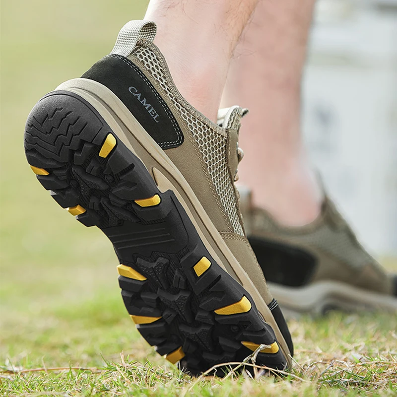 Goldencamel Outdoor Sport Hiking Shoes Men Trail Trekking Sneakers Climbing Waterproof Non-slip Breathable Mesh Summer