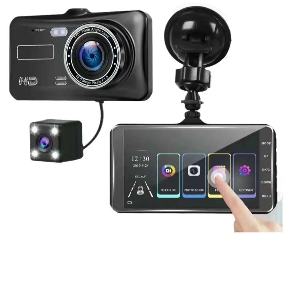 1080p CarLog 4 - Дюймовое Заднее ИзображенИе HD До И После Двойного СенСорного Экрана DVR