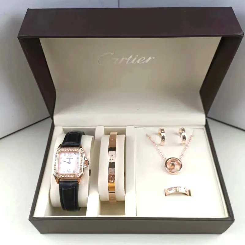 Женские кварцевые квадратные подарочные часы в подарочной коробке Instagram Fashion Trendy