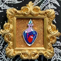 anatomical heart hard enamel pin cartoon love potion crystal bottle metal brooch accessorie fashion lapel backpack pins jewelry