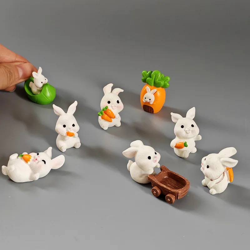 10 шт. милая фигурка кролика с горячей морковью пейзаж сделай сам домашний
