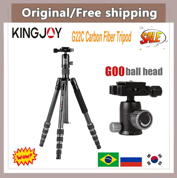 Профессиональный Трипод KINGJOY G22C из углеродного волокна для цифровой камеры макс.