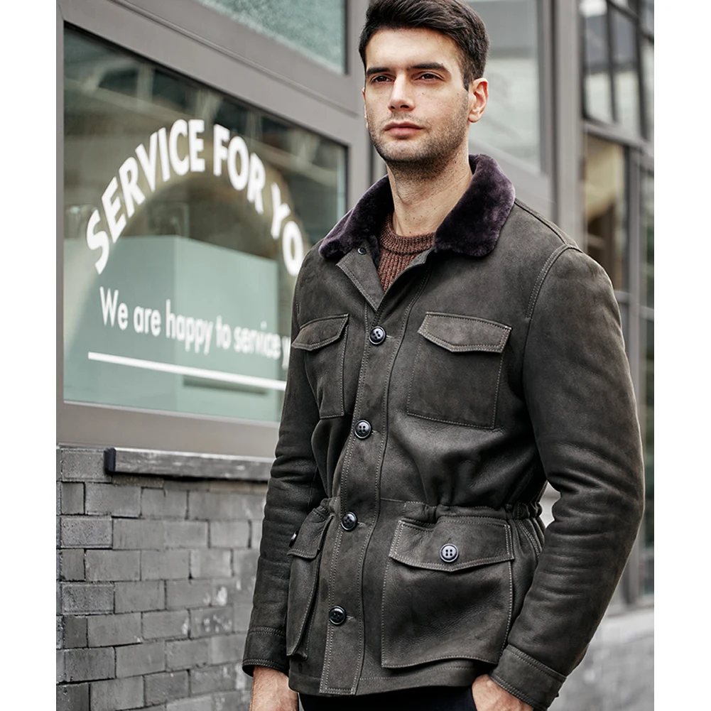 Мужская дубленка Denny&ampDora импортная из Испании куртка овчины мериноса стиль