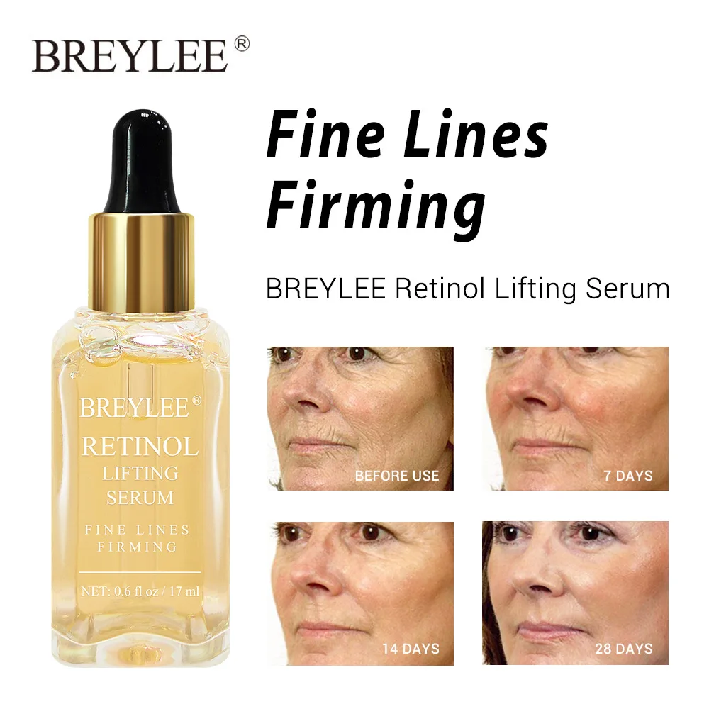 BREYLEE Face Retinol Serum 24K Gold Face Collagen Remove Wrinkles Anti-Aging Fade Fine Lines Repair Tighten Skin Firming Essence