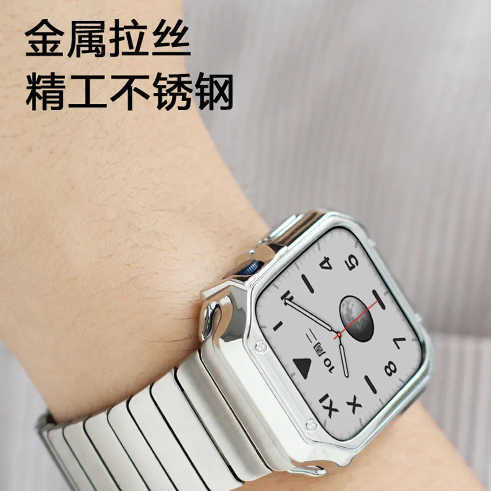 Strap for Apple watch band 44mm 40mm 45mm 41mm 38mm 42mm 49mm Stainless steel metal bracelet iWatch Serie 3 5 se 6 7 8 Ultra
