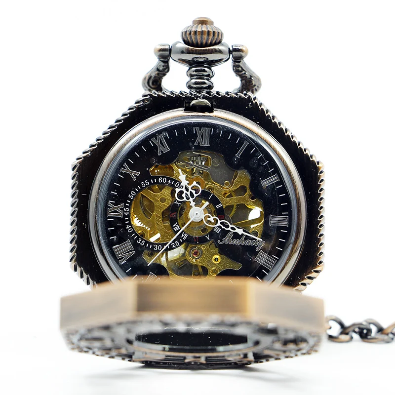 Mechanical Pocket Watch Men's Antique Vintage Collectible Hand Wind Watch Watches Mechanical Chain Pocket Watches For a Grandad