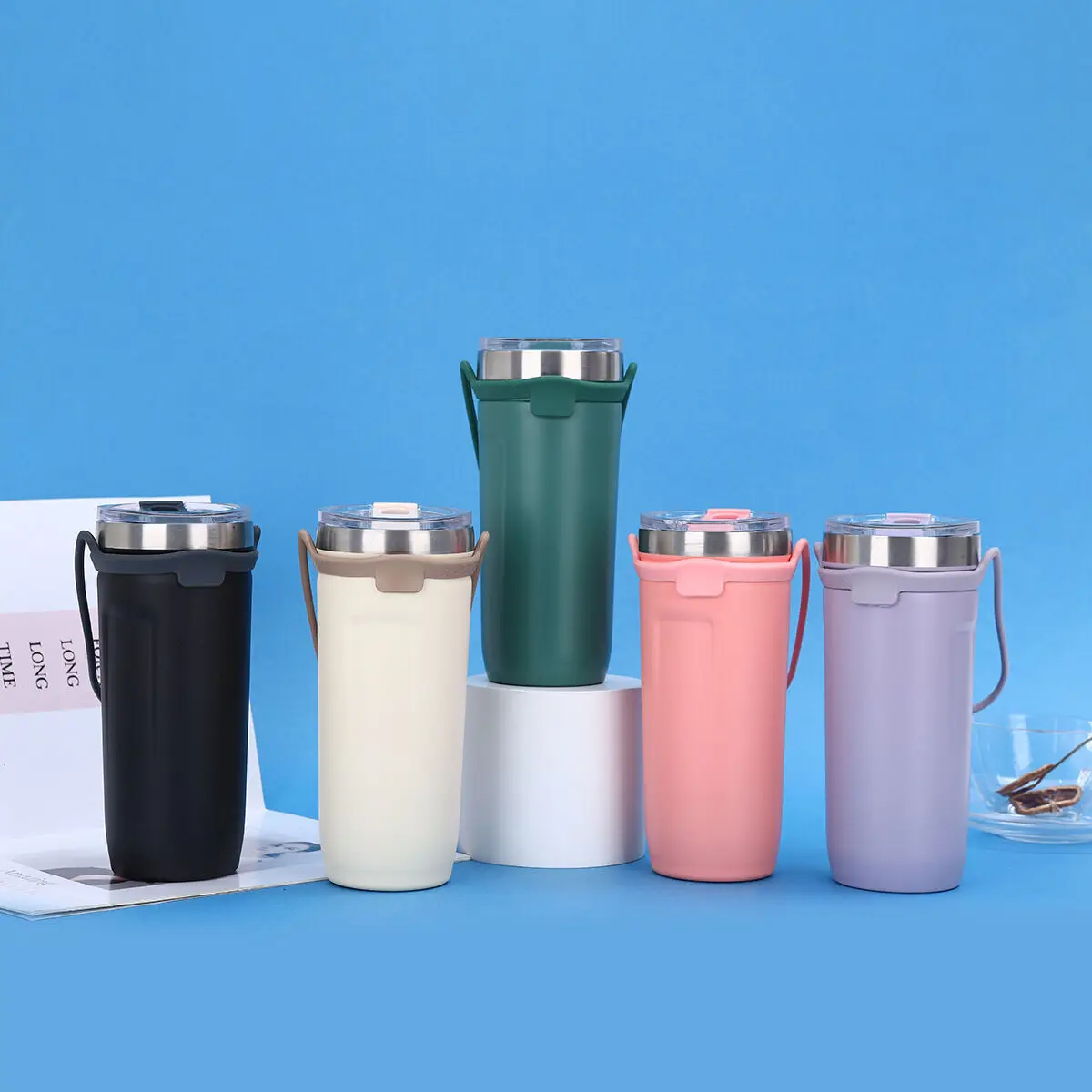 Новый Силиконовый Портативный Термос Из Нержавеющей Стали Офис Большой