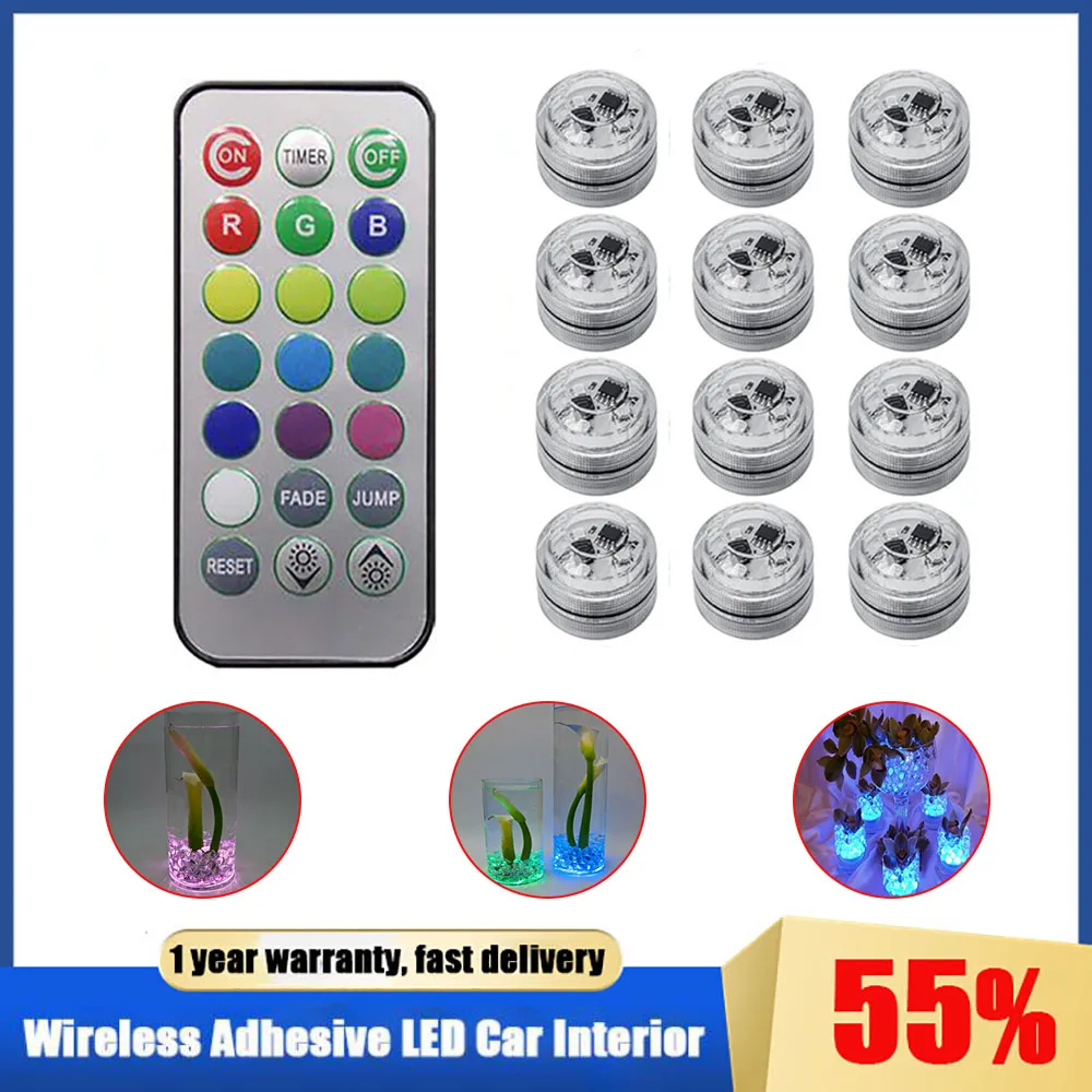 

IP68 Waterproof Colorful Submersible LED Underwater Light With Battery Swimming Pool Night Light Wedding Party Garden Decor Lamp