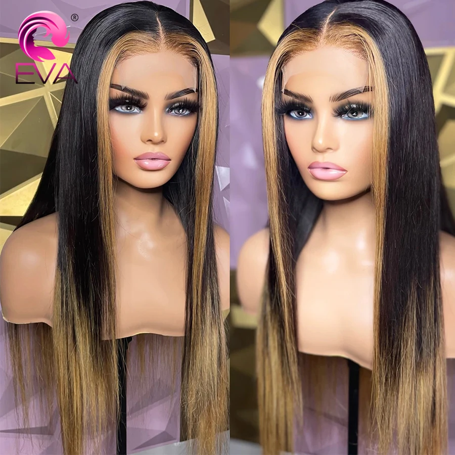 

13x6 Ombre Lace Front Wig Straight Lace Front Human Hair Wig For Women Natural Colored Pre Plucked Hairline 4x4 Lace Closure Wig