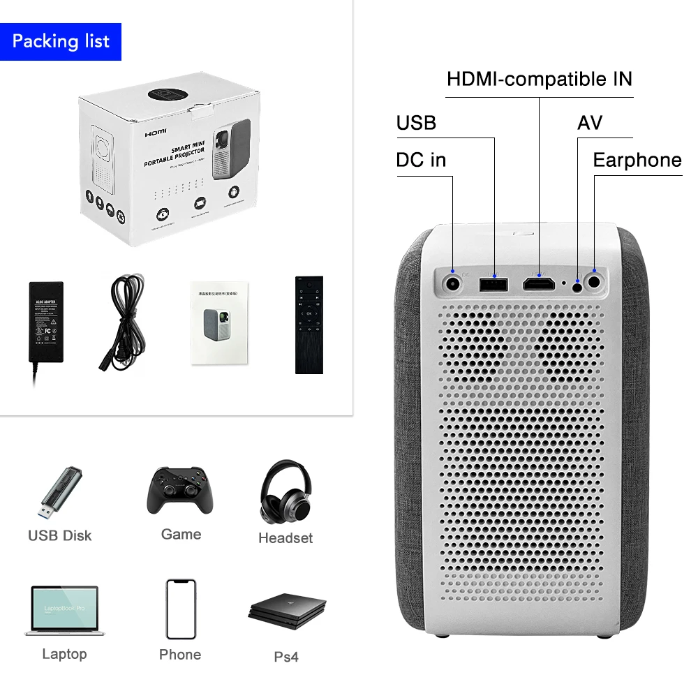 Touyinger H6 LED мини проектор android 1080P Full HD проэктор WIFI портативный Проектор