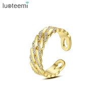 luoteemi 2022 new classic zircon circle open ring for woman sexy finger accessories fashion korean jewelry unusual wedding party