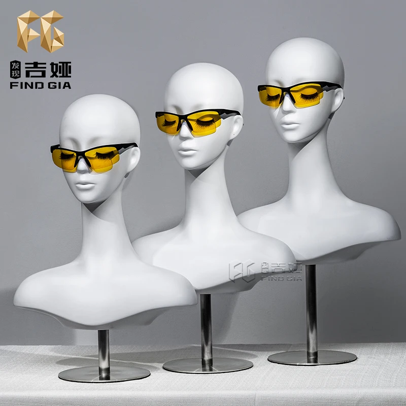 FIND GIA Fiberglass Female Wigs Head Model Art Supply Mannequin For Clothes Women Glasses Hat Jewelry Display Stand Room Decor