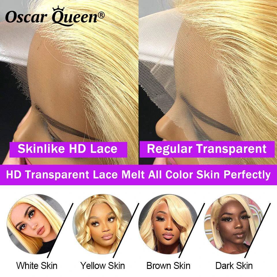 Wholesale 613 Blonde 13x4 13x6 HD Lace Frontal Closure For Human Hair Wigs Cosplay Invisible HD Lace Frontal Melt Skin Free Ship
