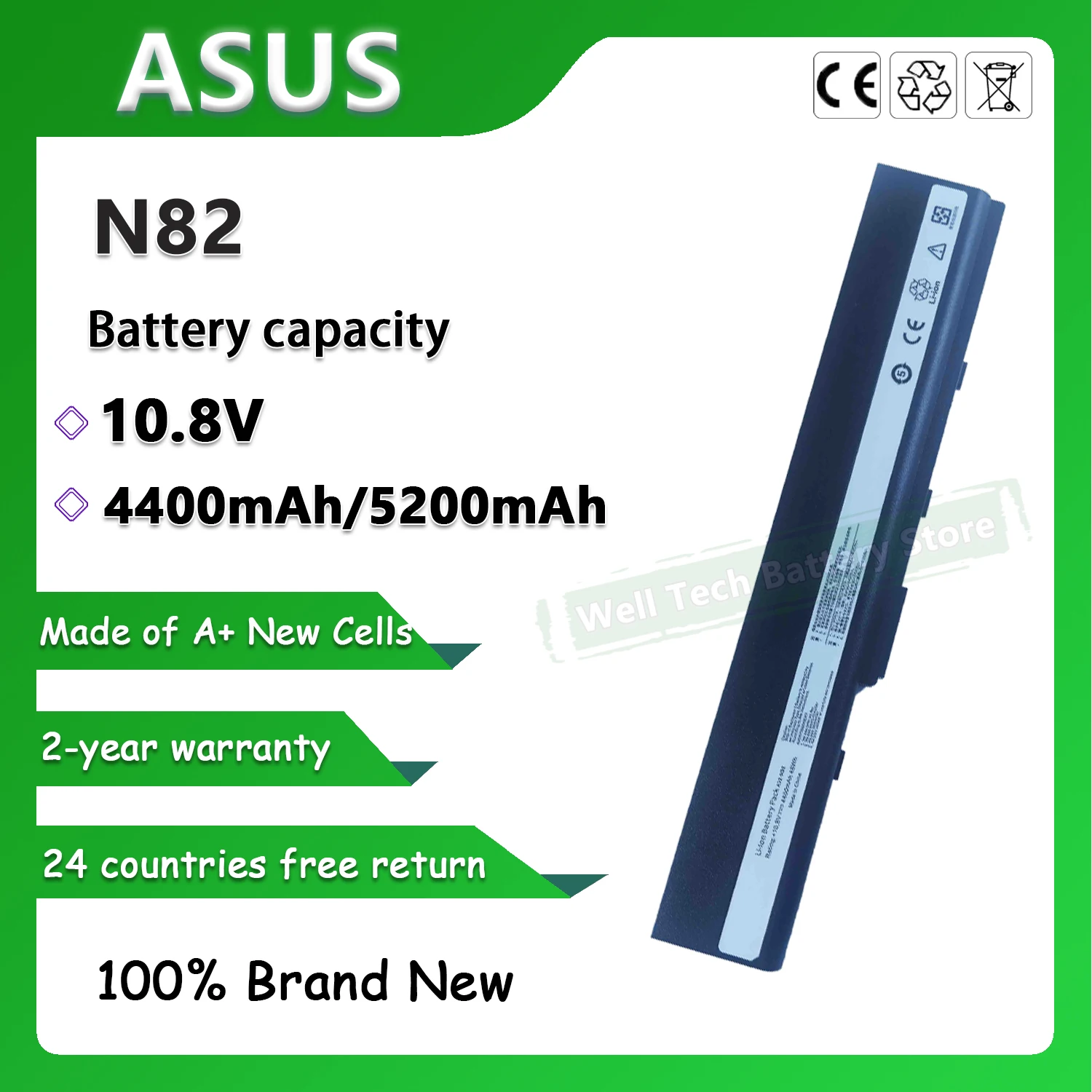 6 ячеек N82 Аккумулятор для ноутбука ASUS N82JQ N82E N82JV N82EI N82JV-VX020V N82J Series