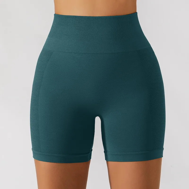 

Новые женские бесшовные спортивные шорты для йоги, велоспорта, однотонные брюки с высокой талией, леггинсы для тренировок, тренажерного зал...