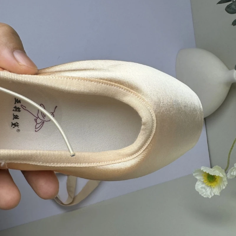 Кожаные балетки yalisidai тихий носок прочный хвостовик тренировочная танцевальная