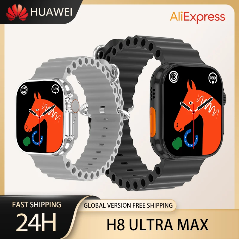 

Смарт-часы Huawei H8 Ultra Max, Bluetooth, управление вызовами, Мониторинг Артериального Давления, фитнес-трекер, водонепроницаемый, Apple