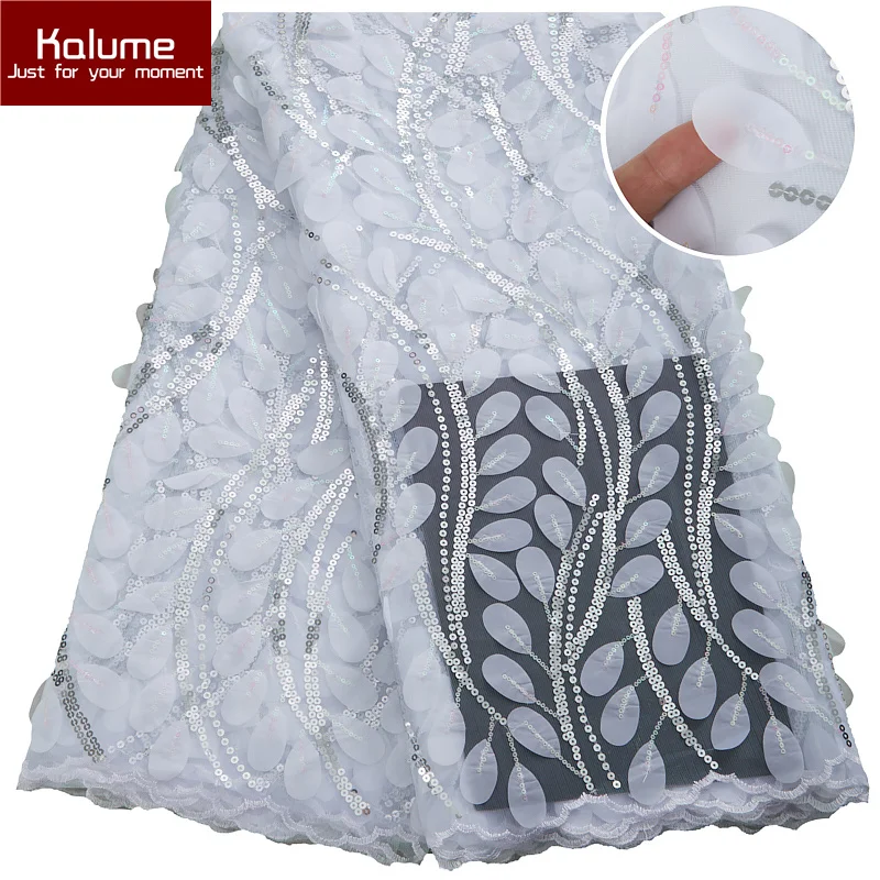 Kalume-tela de encaje de malla 3D nigeriana, tejido de encaje francés y africano de alta calidad para vestido de fiesta elegante, 5 yardas, F2999, 2022