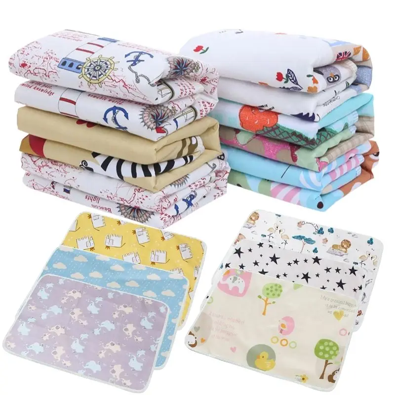 

35*45CM Baby Changing Mats Diaper for Newborn Cotton Waterproof Changing Pats Baby Portable Changer Reusable Diapers