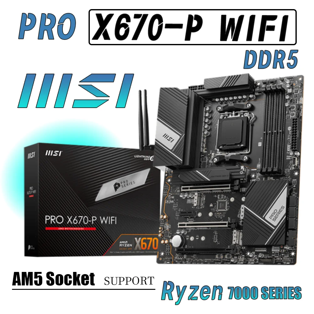 

MSI PRO X670-P WIFI AM5 Motherboard X670 Mainboard DDR5 128G 6600(OC) Support Ryzen 7000 Series Gen PCIE4.0 ATX RGB EXPO New