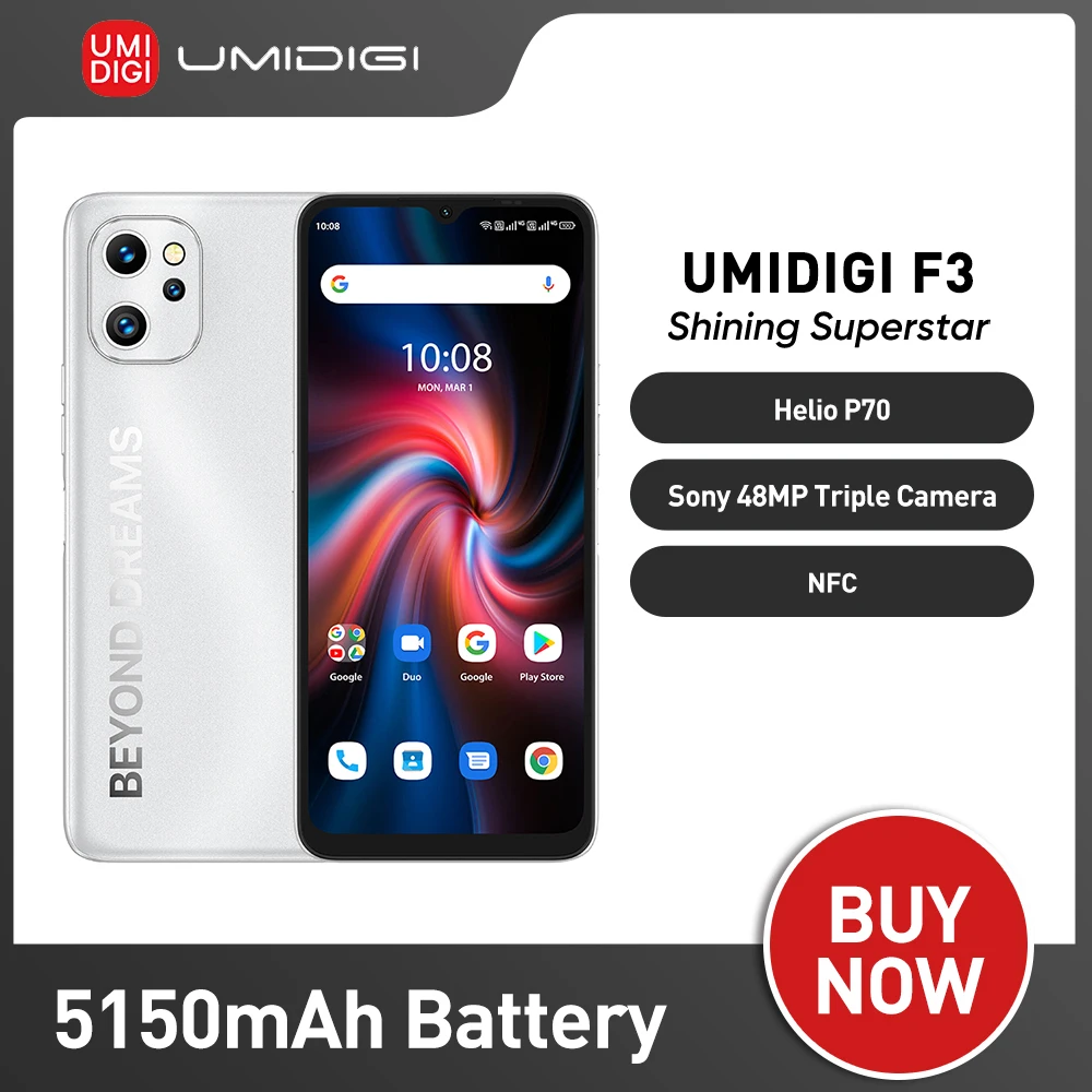 UMIDIGI F3 Phone Smartphone Android 11 8GB 128GB  6.7