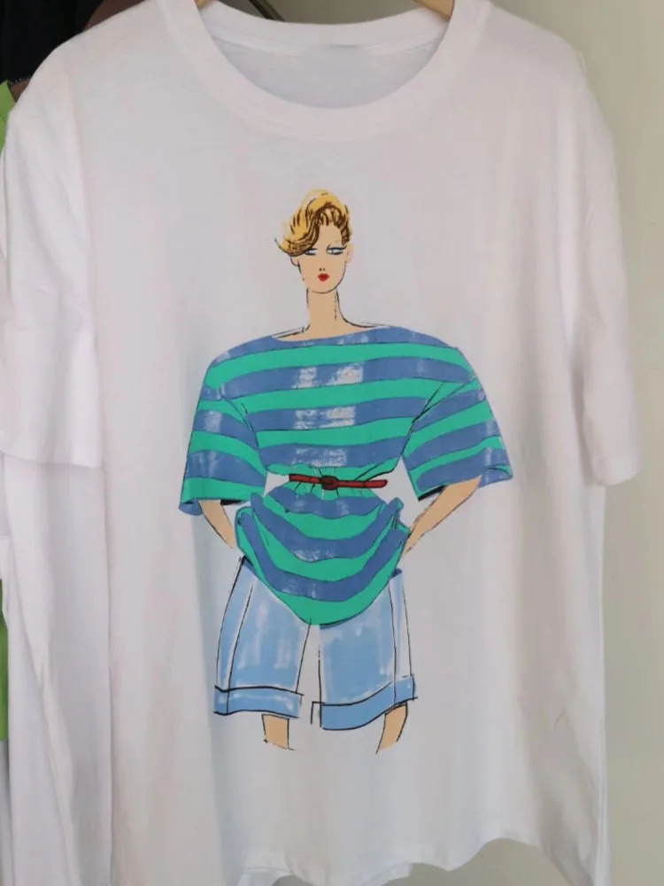

Zach AiIsa summer women's sweet and simple all-match round neck short-sleeved comfortable loose casual T-shirt top