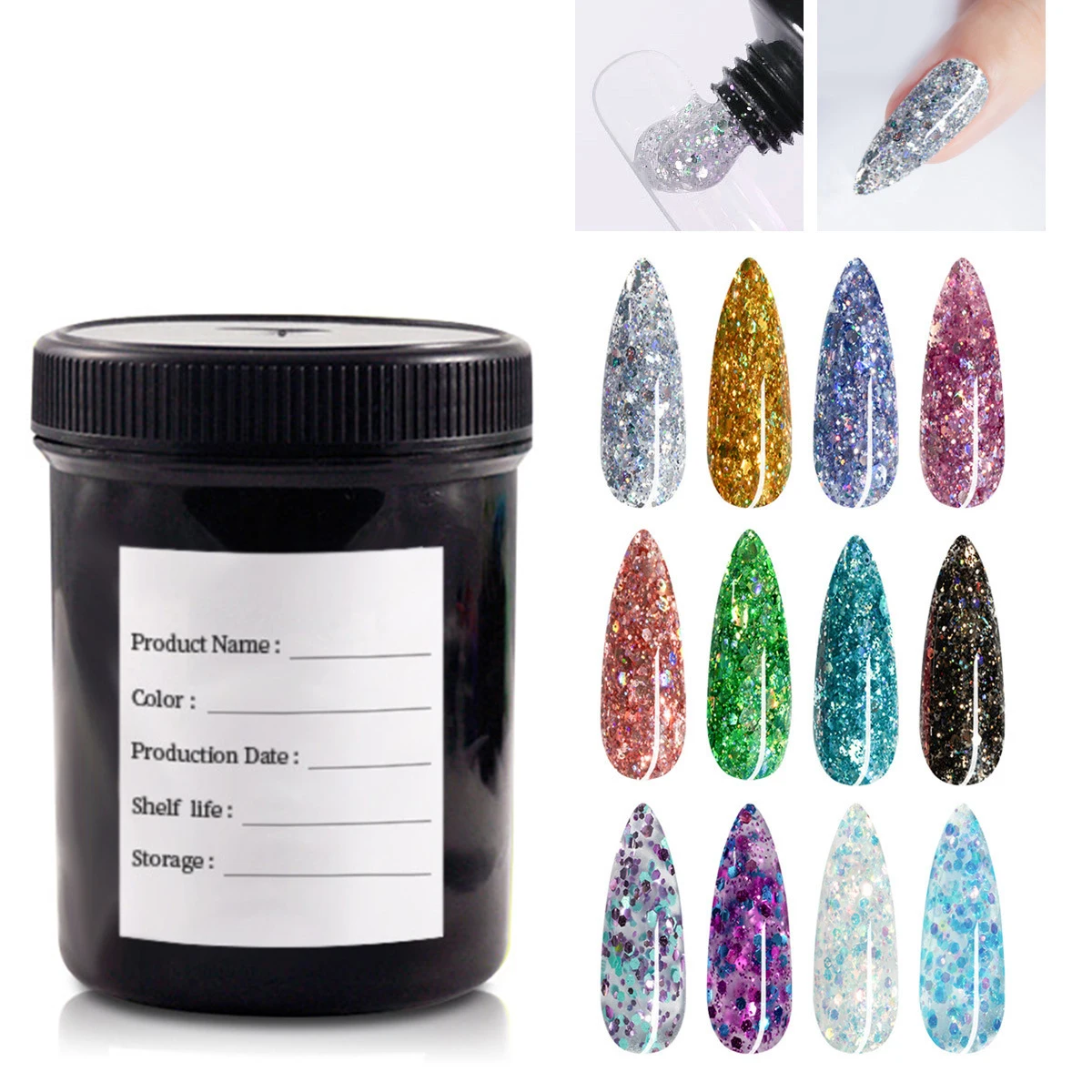 

1000ml Glitter Extension Gel Nail Polish for Extension Semi Permanent Builder UV LED Gel For Salon Professionals Wholesale