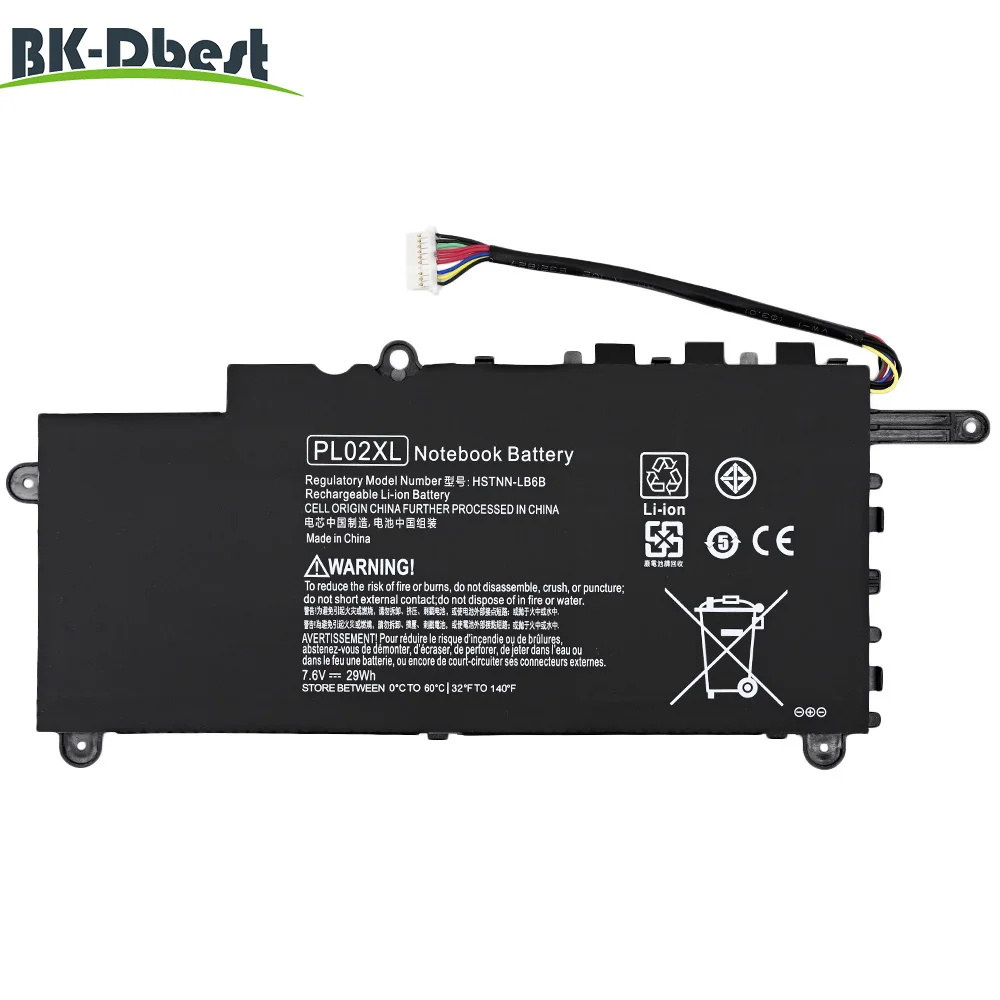 BK-Dbest PL02XL HSTNN-LB6B/DB6B Аккумулятор для ноутбука HP Pavilion 11 X360 TPN-C115 11-n029T Series 7 6 V 29Wh - купить
