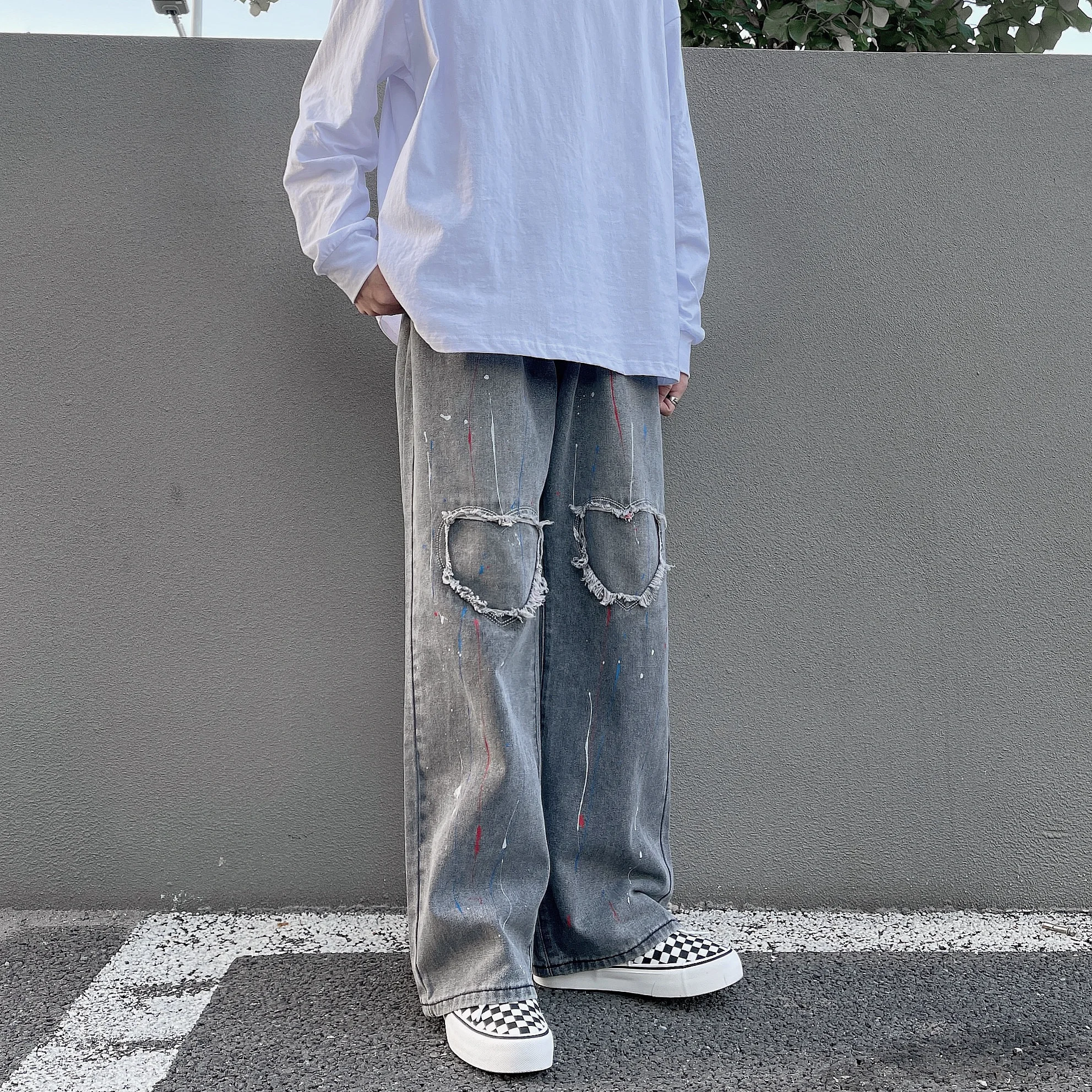 Grey Jeans Men High Quality Denim Pants 2023 Spring Autumn Fashion Classical Loose Jeans