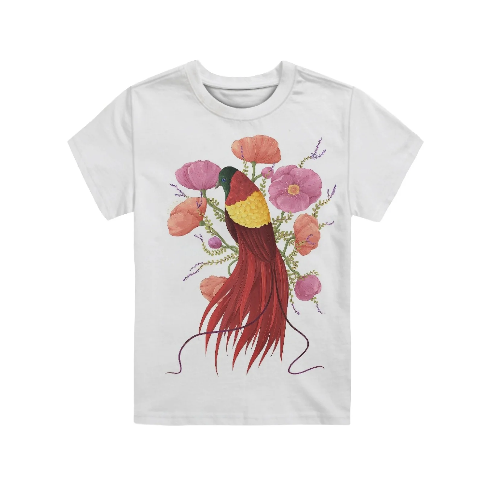 

Paradisaeidae Print Floral Pattern T-shirt For Boys Baby Boy Clothes Short-sleeve Tee Children Top T shirt For Summer Toddler