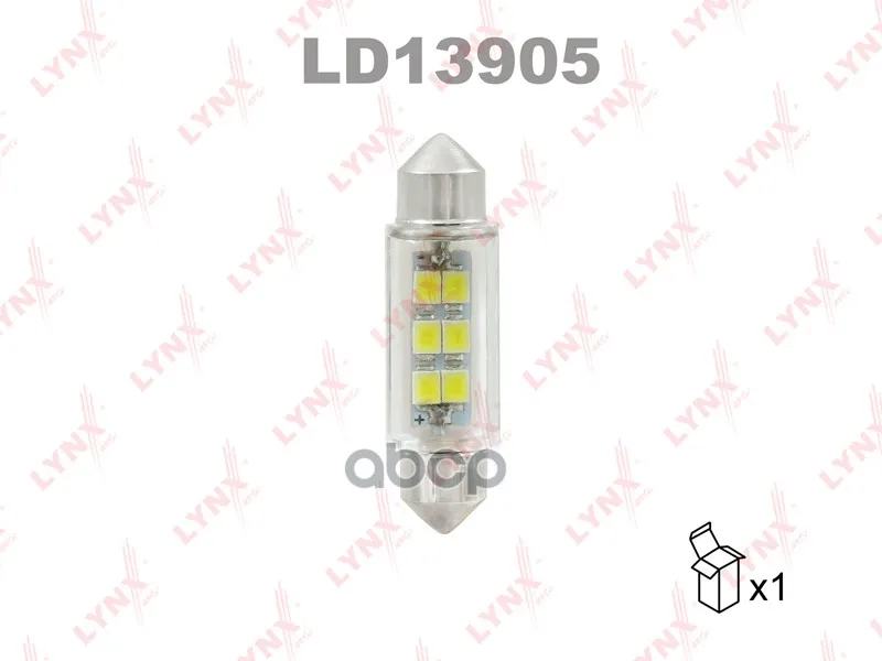 Лампа Светодиодная Led C5w T11x39 12v Sv8,5-8 Smdx6 6900k LYNXauto арт. LD13905