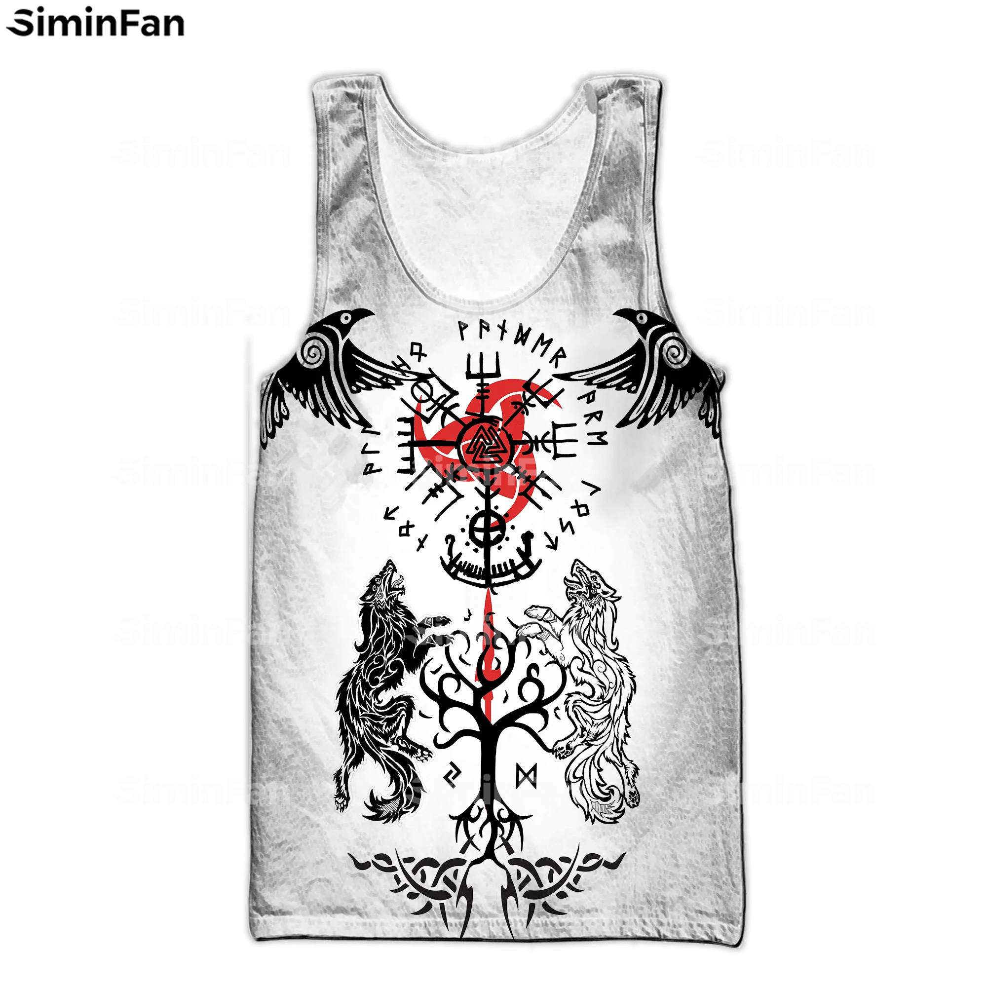 

Viking Odin Raven Fenrir Wolf Tattoo 3D Printed Mens Tank Tops Male Casual Vest Summer Sleeveless Tee Unisex Female Undershirt