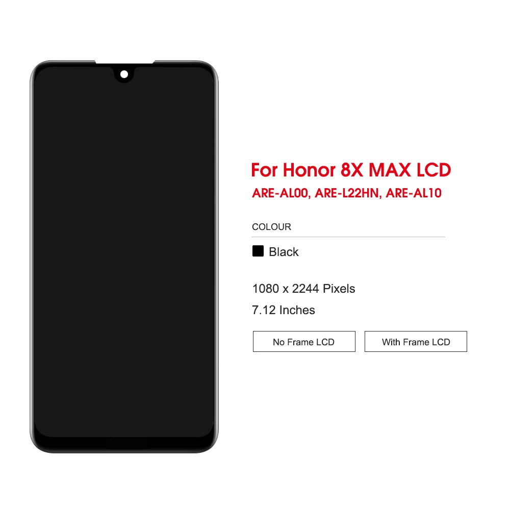 7 12-дюймовый IPS для Honor 8X Max ЖК-дисплей ARE-AL00 ARE-L22HN ARE-AL10 дигитайзер сенсорного экрана
