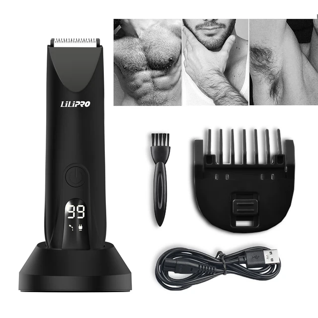 Body Trimmer for Men, Electric Groin Hair Trimmer, Replaceable Clippers beard trimmer Ceramic Blade Heads, Waterproof Wet/Dry 1
