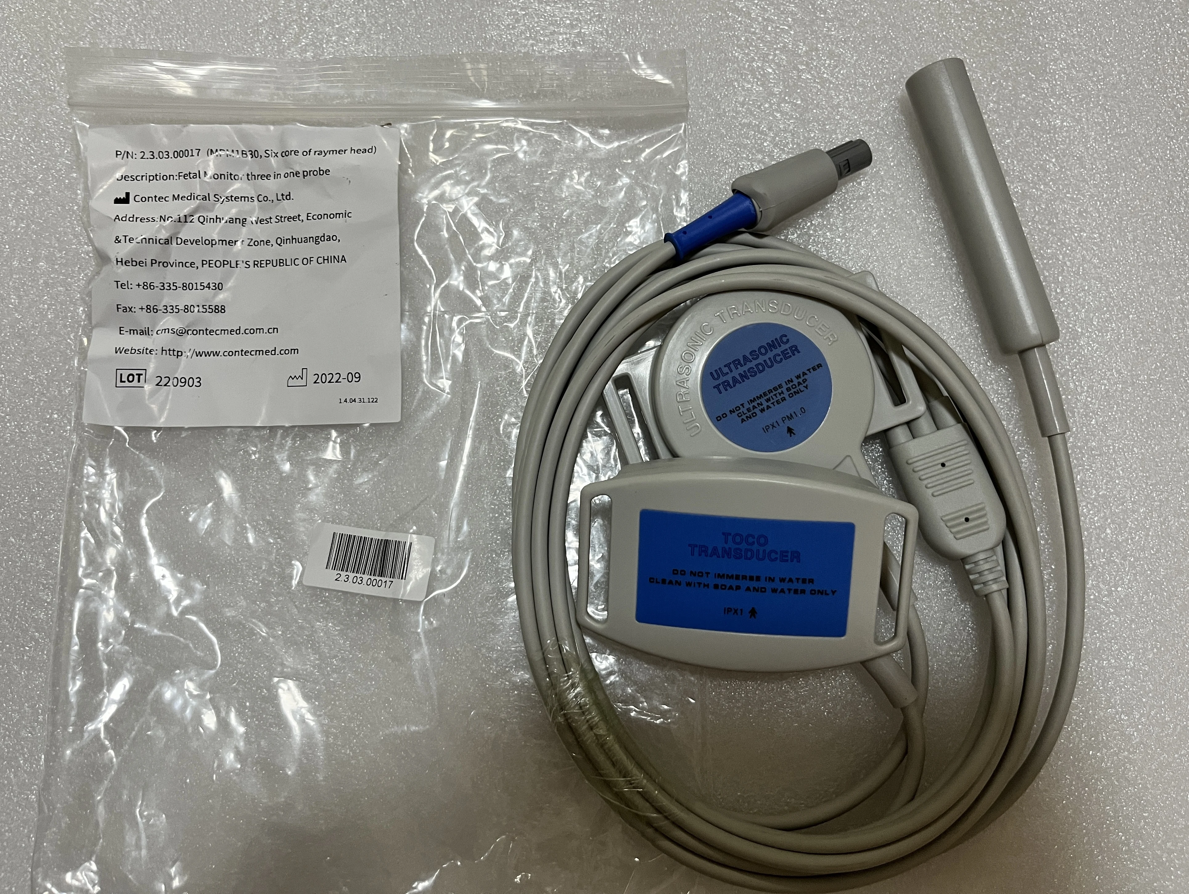 

Fetal three in one probe P/N:2.3.03.00017(MPM1B30,Six core of raymer head) for Contec New,Original