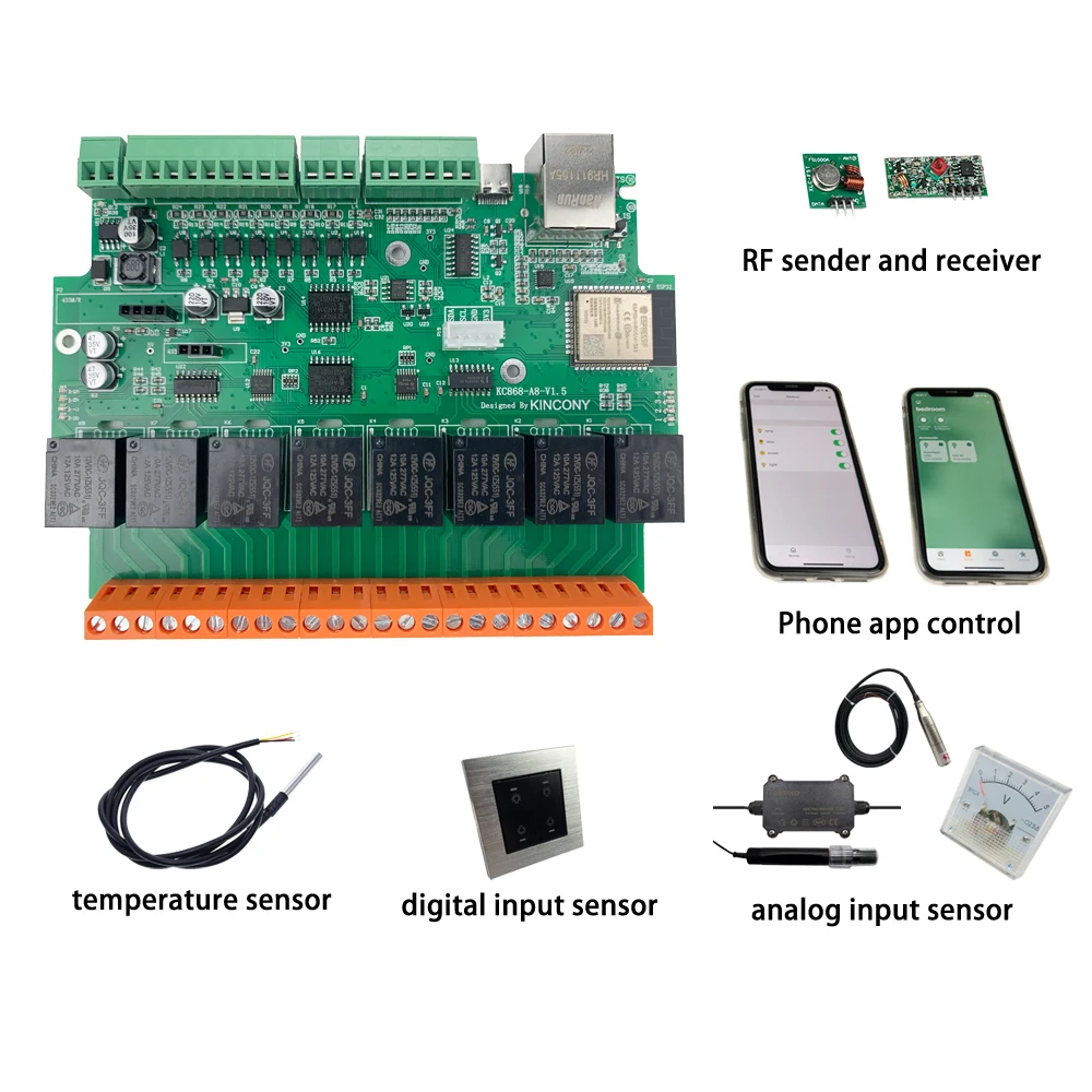 Фото KC868-A8 Ethernet реле ESP32 макетная плата Wifi переключатель ESPhome домашний помощник Tasmota DIY №3