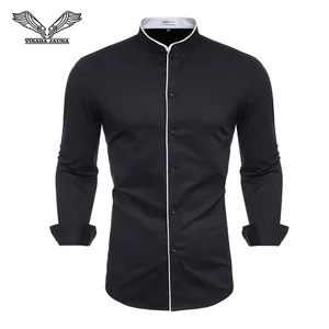 Мужская приталенная рубашка с длинным рукавом Camisa, белая Повседневная рубашка на пуговицах, 2019