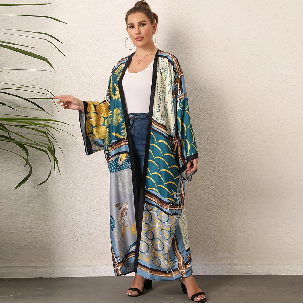 

Женский кардиган с длинным рукавом, Свободный Повседневный Кардиган с принтом