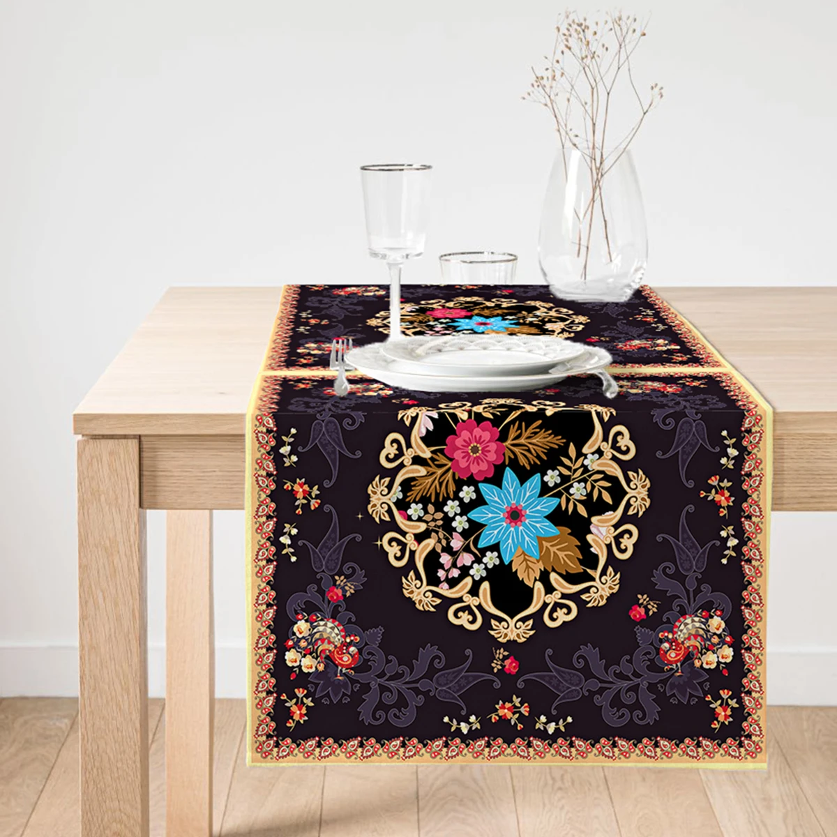 

Ethnic Motif Special Design Digital Printed Modern Suede Runner,Decorative Runner,Gift Runner,Table Decoration