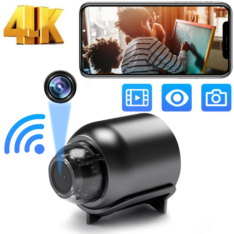 

WiFi Mini Camera Surveillance Cameras Security Protection Night Vision Remote Monitor 140° Wide Angle Smart Home Video Recorder